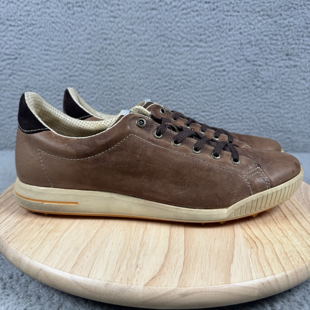 ECCO Street Retro‎ Spikeless Golf Shoes EU 43 US 9-9.5 Brown Leather Sneakers